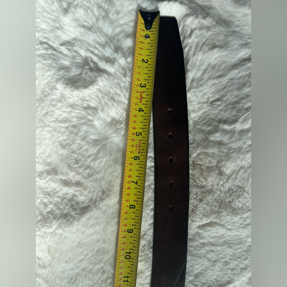 Womens Brown Leather Belt with Silver buckle - Picture 6 of 7